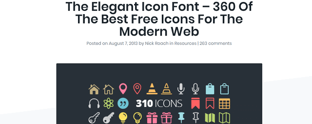 無料で使えるアイコン素材のElegant Icon Font